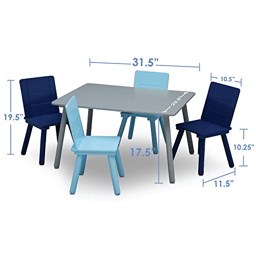 Delta Children Kids Table And Chair Set (4 Chairs Included) - Ideal For Arts & Crafts, Snack Time, Homeschooling, Homework & More - Greenguard Gold Certified, Grey/Blue #TOP7