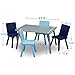 Delta Children Kids Table and Chair Set (4 Chairs Included), Grey/Blue