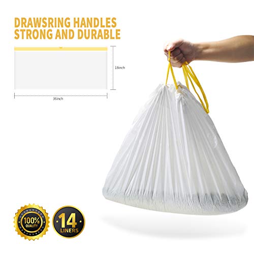 Kone Cat Litter Box Liners, 14 Count Jumbo Extra Durable Large Drawstring Kitty Litter Pan Bags Cat Waste Litter Bags Pet Cat Supplies (36" X 18") #TOP2