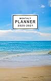 Monthly Planner 2020-2021: Beach & Blue Sky Pocket Planner