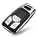 Produktbild CADISTE Schlüsselanhänger Hülle kompatibel mit Audi Soft TPU Carbon Fiber Key Fob Cover Halter Protector für A4 A5 Q7 Q5 TT TTS S4 S5 RS4 RS5 Keyless Entry 3 Tasten Autoschlüssel Anti-Staub voll