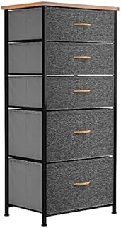 YITAHOME Chest of Drawers, Cationic Fabric 5-Drawer Storage Organizer Unit for Bedroom Living Room Closet, Sturdy Steel Frame, Easy Pull Fabric Bins & Wooden Top, Fabric Dresser