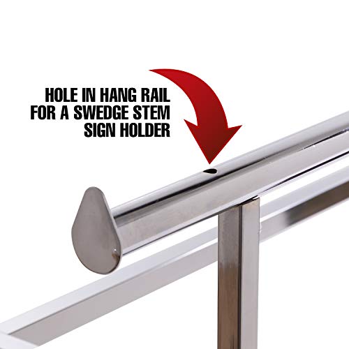 Econoco - Adjustable Heavy Duty Double Bar, Retail Clothing Rack, Rectangular Hangrail Rack W/V-Brace #TOP4