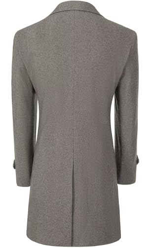 Image of Mens Casual Blazer Coats Wool Blend Men Trench Coat Jacket Double Breasted Classic Warm Men's Sport Coats