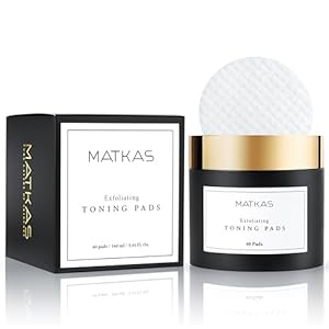 MATKAS Korean Exfoliating Toning Pads for Oil Control, Unclogging Pores, Blackheads, Uneven Skin Tone, Texture – Glycolic Acid, Lactic + Salicylic Acid, Witch Hazel Extract, Korean Toner Pads 60