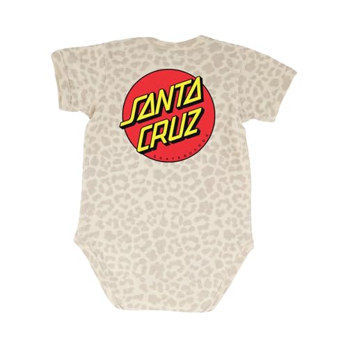 SANTA CRUZ Classic Dot S/S One Piece T-Shirt Natural Leopard 12 Mos Infant2
