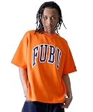 [フブ] ストリート 半袖 Tシャツ ティーシャツ 大きいサイズ メッシュ クルーネック ストリート系 アメカジ ヒップホップ 夏服 オレンジ