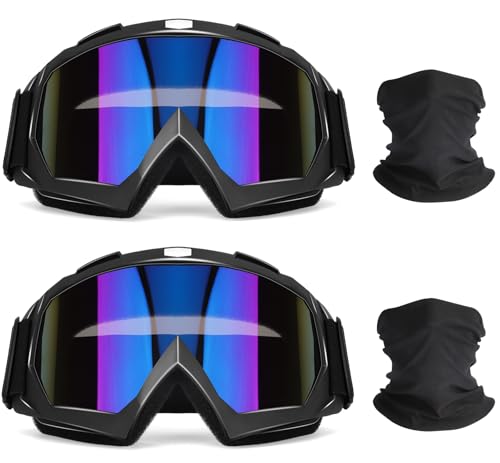 OXG 2-Pack Dirt Bike ATV Motorcycle Goggles with Mask