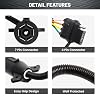 Oyviny 7 Way to 4 Way Trailer Plug Adapter, RV Blade 7 Pin Round to 4 Pin Flat Trailer Light Adapter 11.6 Inches