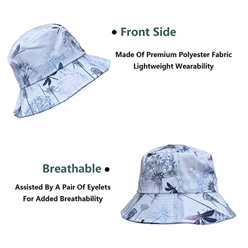 Elegant Dragonfly Bucket Hat Packable Sun Hats Fisherman Outdoor Summer Beach Caps For Men Women #TOP2
