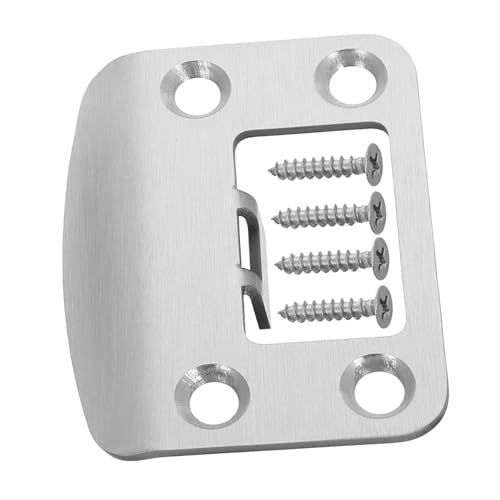 Uonlytech 1 Juego Pieza Guía De Cartela Cerradero De Cerrojo Placa De Pestillo Del Marco De La Puerta Cerraderos Para Puertas Exteriores Cerradero De Puerta Universal Silver Acero Inoxidable