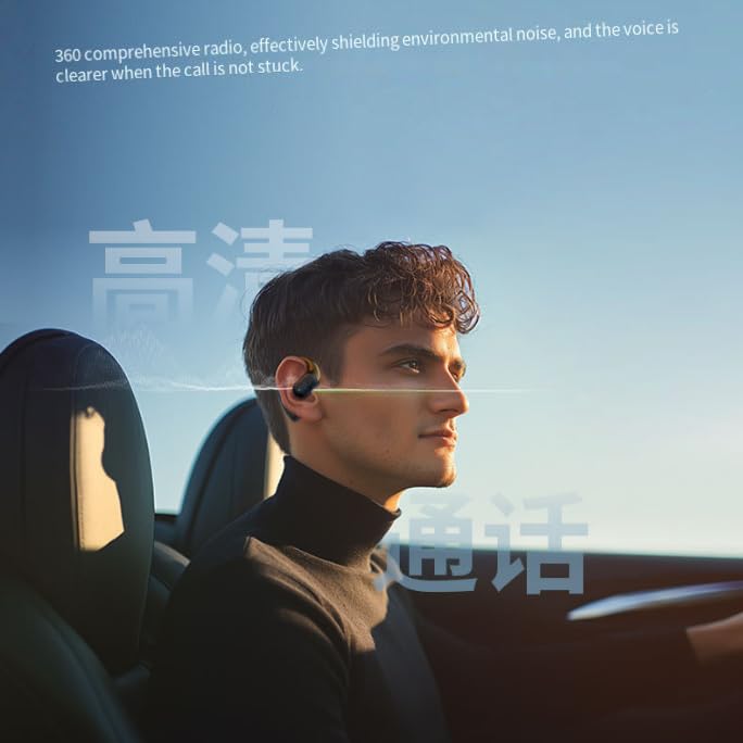 Auricular inalámbrico Bluetooth 5.4 con micrófono negro miniatura 6