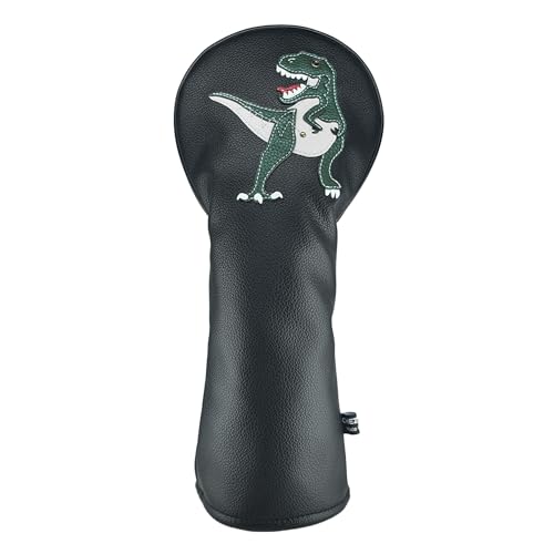 Image of T Rex Golf Club Covers Headcovers PU Leather Animal for Driver Fairway Woods Hybrid Protector with Interchangeable Number Tag (Driver)