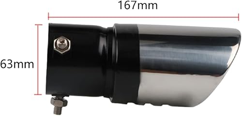 Miniatura 2 de 2 tubos de punta de silenciador de escape de automóvil atornillados de acero inoxidable, tubos de ajuste universal de 1 12 pulgadas a 2 14 pulgadas