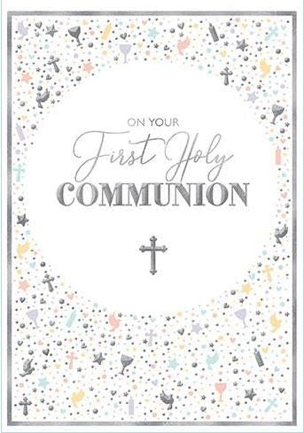 Greeting Card (PR-FRP023) - On Your First Holy Communion - from The Florali Range by Avocado Designs - Foil Finish