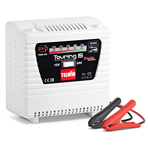 Telwin 807592 TOURING 15 Caricabatterie con controllo elettronico 230V, 12V/24V