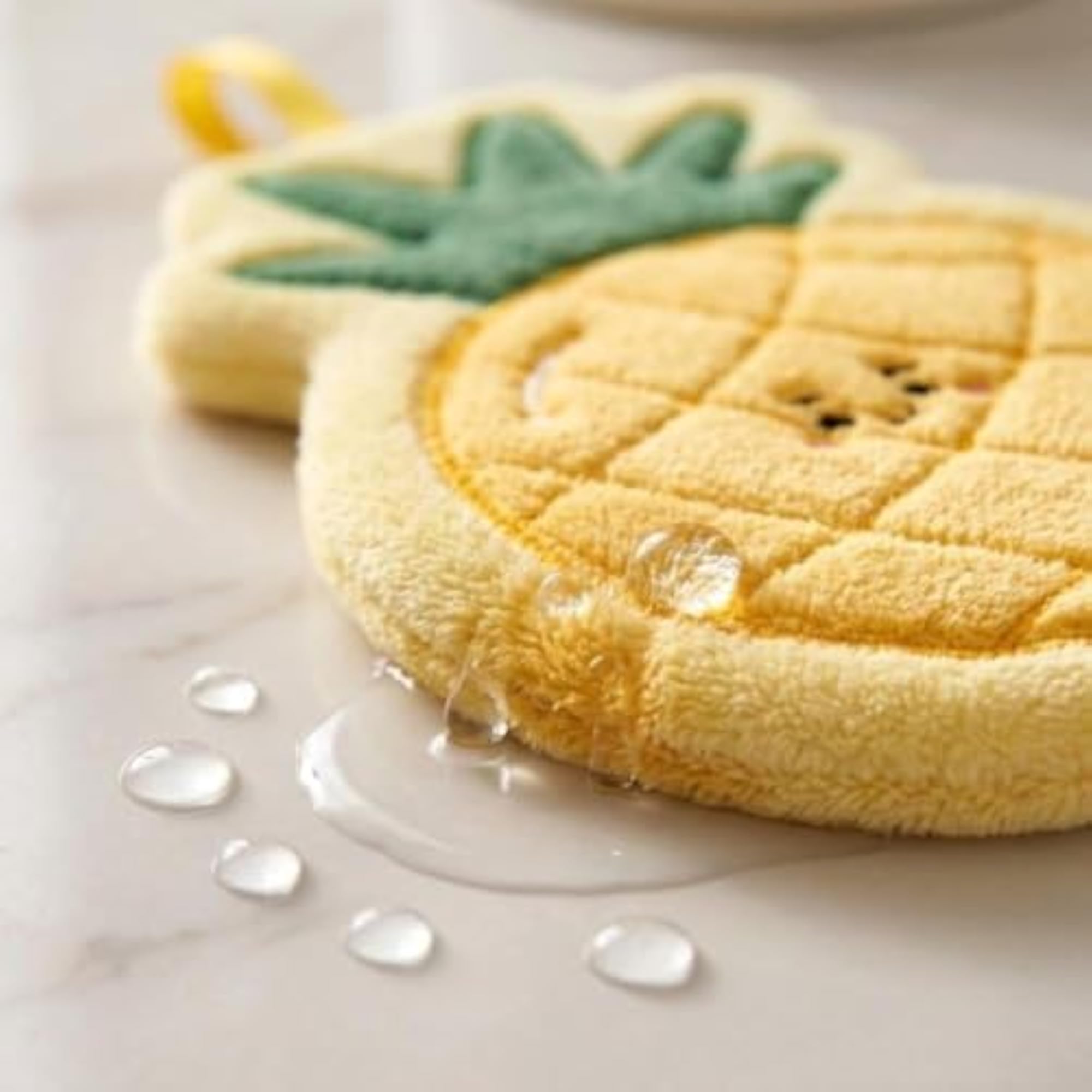 Pineapple Shape Kids Bath Sponge with Hanging Loop