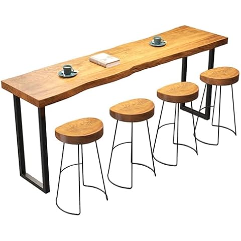SQXLXDD Wooden Bar Table, Narrow Rectangular Pub Counter Table with High Top for Bistro Window Areas Dinning Table Coffee Shop Small Spaces (Amber, 47.24×15.75×41.34 in) Cover