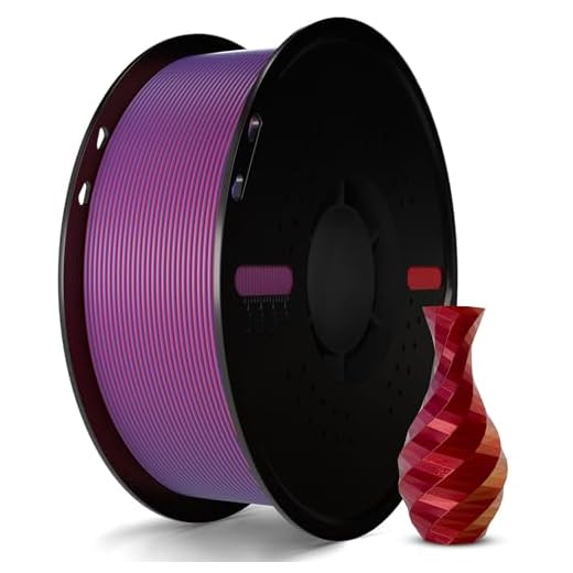 Miailuy 1.75mm Tricolor PLA 3D Printer Filament(SilkRedGoldPurple), Iridescent Effect, 3D Silk Rainbow Filament Changes Color with Viewing Angle, Dimensional Accuracy +/-0.02mm, 2.2lbs/Spool