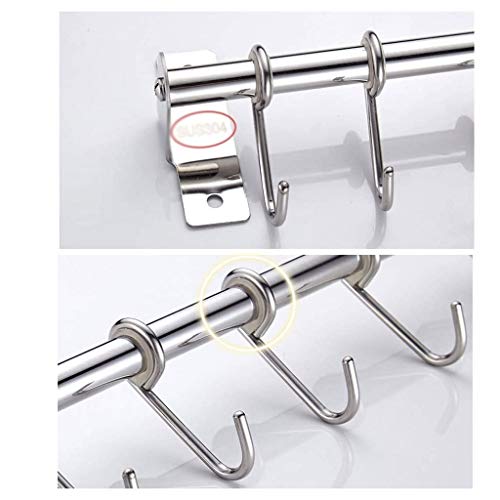 Houkai Household Kitchen Wall Rack, Stainless Steel Multi Function Movable Hook Rack, Suitable For Toilets, Utility Room (Size : 50Cm) #TOP3
