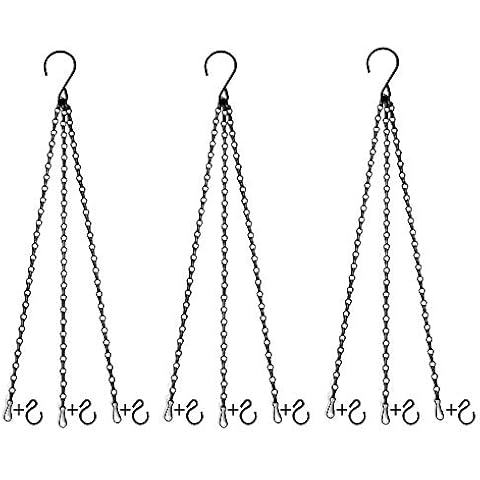 Uarepretty 3 Sets 24 Inches Hanging Chains for Planters, Ornaments， Bird Feeders, Billboards, Fruit Basket, Indoor and Outdoor (Black) Cover