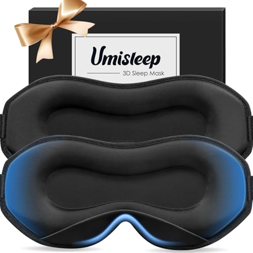 Umisleep 2-Pack Sleep Mask for Side Sleepers, 100% Blackout for Women Men