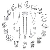 22Pcs Ear Cuffs Earrings Set for Women Girls,No Piercing Cuff Earrings Chain for Teen Girls Wrap Ear