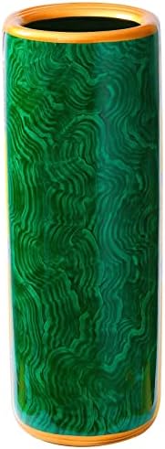 HOZUSO Umbrella Stand Umbrella Bucket Umbrella Rack Barrel Floor Vase Modern Style for Storing Canes Walking Sticks for Entryway Porch Indoor Malachite Green 24‘’High