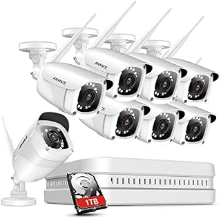 ANNKE 8CH 1080P Wireless Security Cameras System with 1TB Hard Drive, H.264+ Video