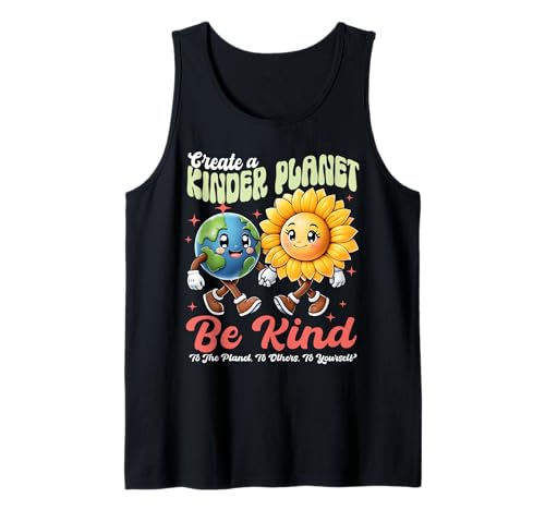 Crea un planeta más amable Sé amable Día de la Tierra todos los días, girasol Camiseta sin Mangas
