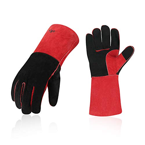 Vgo Heat Resistant Split Cowhide Leather Welding Gloves #TOP13