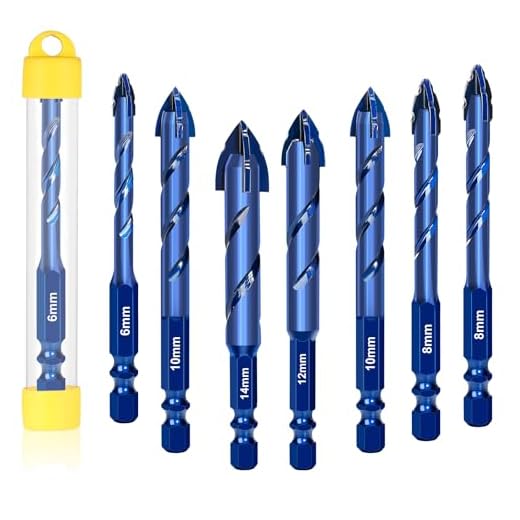 8 Pcs Masonry Drill Bit Set, 2025 Upgraded Concrete Drill Bit 6-14mm Serrated Tile Drill Bit for Wood, Glass, Metal, Plastic Hexagonal Handle Universal