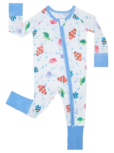 GUISBY Baby Footed Sleeper Rayon of Bamboo CozyDay NB