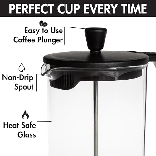 Primula French Press Coffee Maker, Heat Resistant Borosilicate Glass with Stainless Steel Filters, 8 Cup, 34 oz, Black by Primula - Image 3