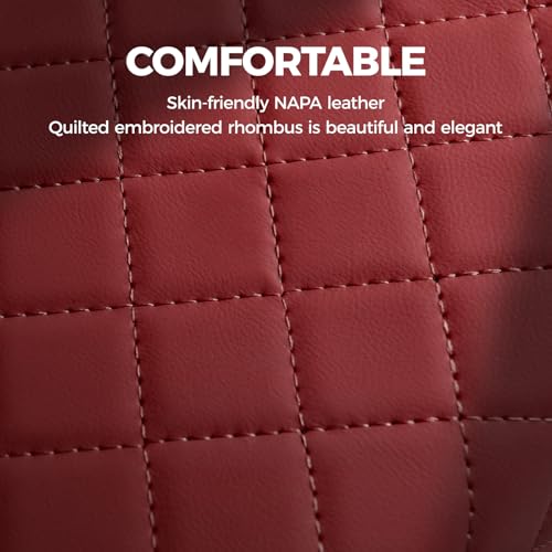 Image of FREESOO Car Center Console Cover, Leather Armrest Cover for Car, Universal Middle Console Cushion With Storage Box, Cup Holder, Tissue Box, Phone Slot, Luxury Waterproof Interior Accessories, Wine Red