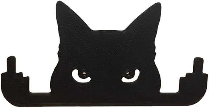 Funny Middle Finger Black Cat Ornament, Middle Finger Desktop Statue, Funny Figurines, Black Cat with Middle Finger Up Ornament, Cat Decorations, Cat Lovers Gift for Women 1, Large