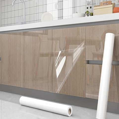 COSNIGHT Bundle of Clear Wallpaper 11.8''x118'' and backsplash Wall Protector 15.7''x118'' Cover