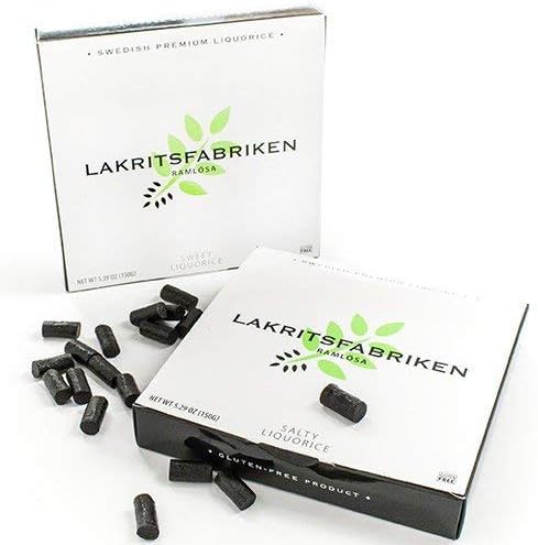 Lakritsfabriken Swedish Premium Gluten Free Licorice Salty Liquorice 5.29-ounce (150 gram) Candy (3-Pack)