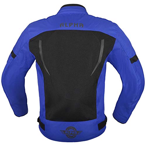 Hi Vis Mesh Motorcycle Jacket For Mens Riding Bikers Racing Dual Sports Bike Armored Protective (Blue, Large) #TOP6