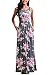 Zattcas Maxi Dresses for Women,Womens Crew Neck Sleeveless Summer Floral Maxi Dress with Pockets (Small, Mutil Gray)