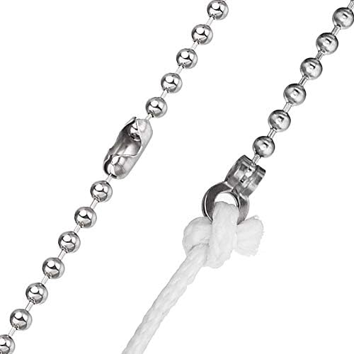 NewZC 2 Sets Light Pull Chain Teardrop Extension with Ball Chain Connector 85cm Bathroom Toilet Light/Ceiling Light Fan Switch/Blind Cord Pull Handle Weight Pull Cord - Chrome