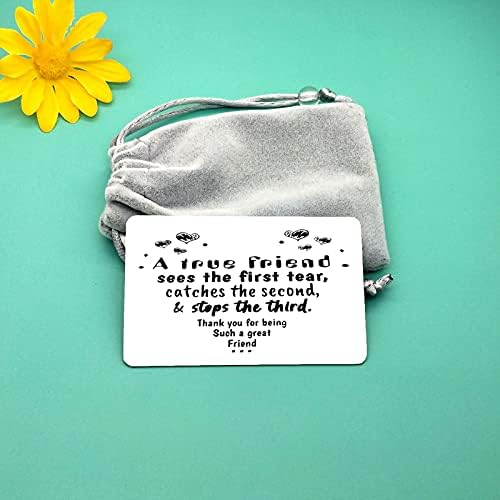 Friendship Gift Engraved Wallet Insert Card Christmas Gift Appreciation Gift Best Friend Card for Boys Girls Thank You Gift for Brother Sister Metal Wallet Insert Card Graduation Birthday Gift