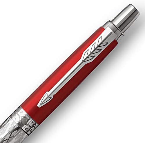 Parker Jotter Limited Edition Ballpoint Pen | Red Classic | Medium Point (0.7mm) Blue Ink | Gift Box