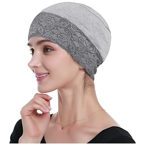 Alnorm Chemo Hats for Women Warm Cancer Headwear for Chemo Patients Light Grey Cover