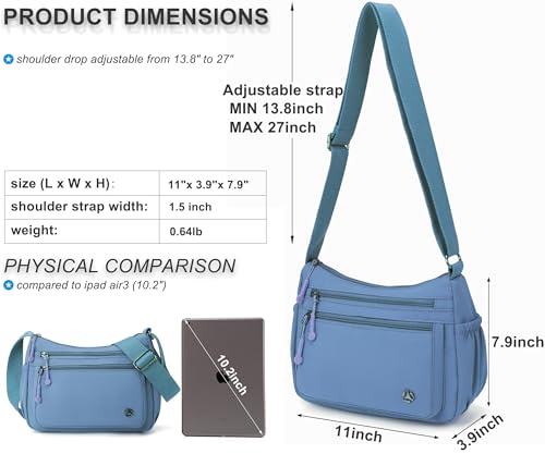 Image of Pealwel Casual Crossbody Bag with Anti Theft Pocket - Women Lightweight Water-Resistant Purse Bag