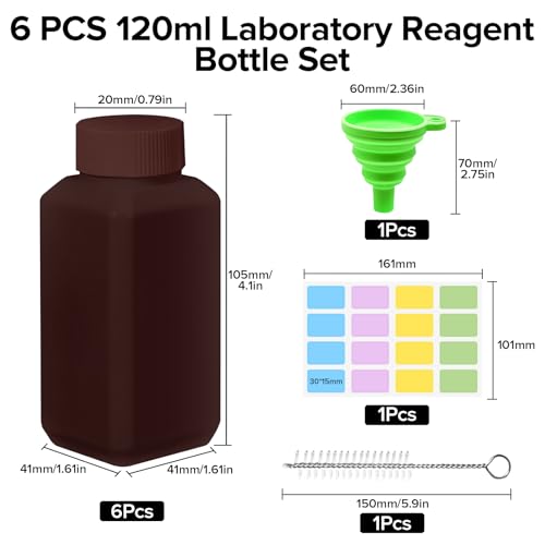 Hengxinchen 6 Pièces 120 ml Flacons à Col Large HDPE avec Bouchon à Visser – vue 2