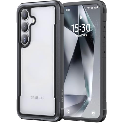RAPTIC Shield Case Compatible with Samsung Galaxy S24+ Plus–Shockproof Military Grade Protection, Durable Anodized Aluminum Frame, 10ft Drop Tested, Black