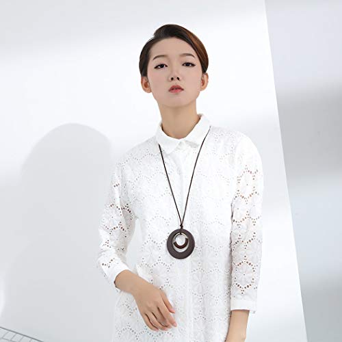 Coostuff Anna Handmade Big Brown Wood Pendant African Vintage Long Necklace For Women Jewelry Chunky Necklaces #TOP4