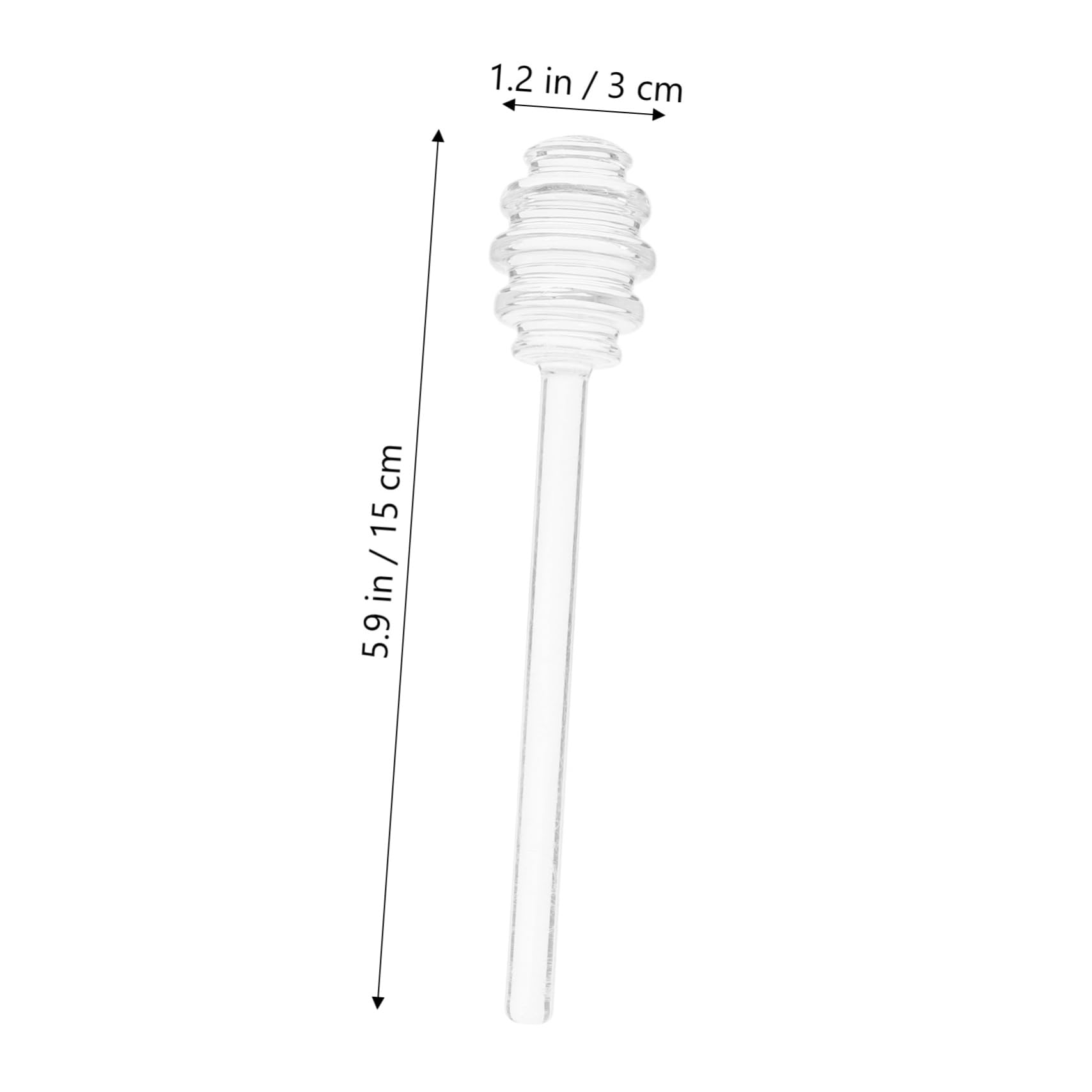 Glass Honey Dipper Sticks 3pcs with Deep Grooves for Drizzling