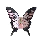 Funny Butterfly Hair Clips,Novelty PVC Hair Clip,Butterfly Claw Clips for Women,Pink Striped